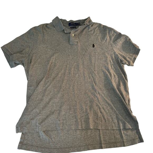 Polo Ralph Lauren - Gray Polo Shirt - Mens Pima Soft Touch Cotton Shirt - Size L - Picture 1 of 11